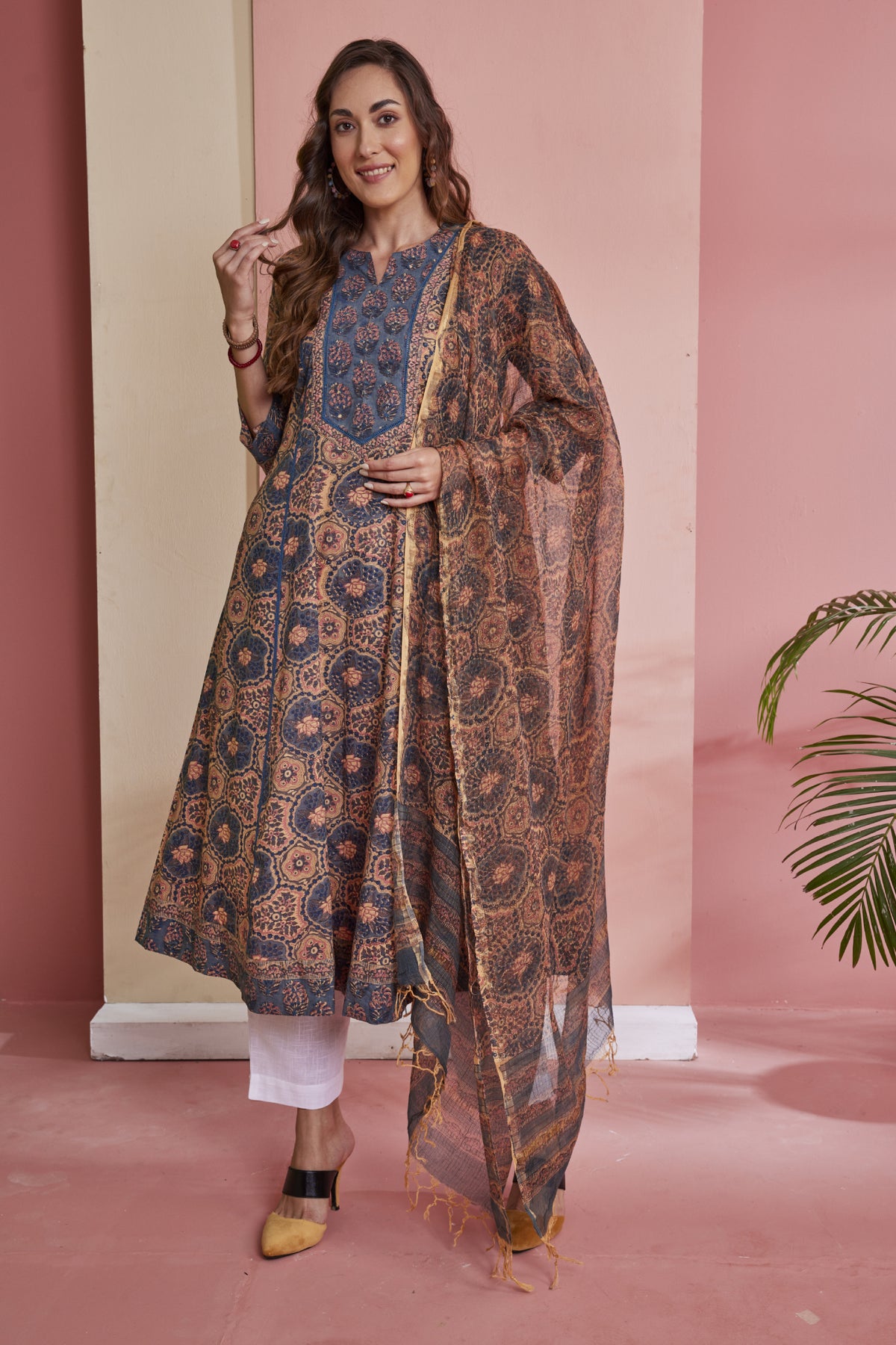 Hand-Block Printed Kota Cotton Dupatta