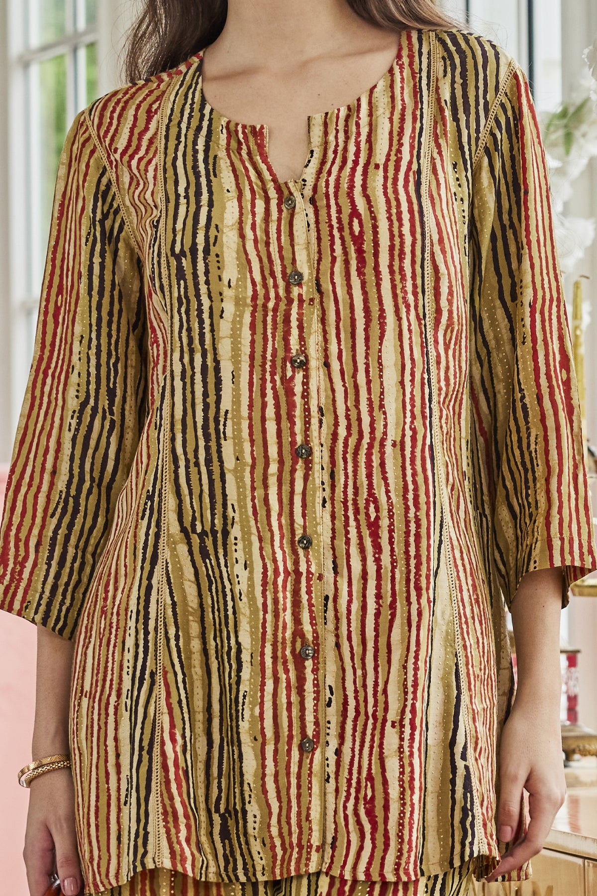 Buy Multi Striped Designer Co-Ord Set for Women | The Vishnu Store