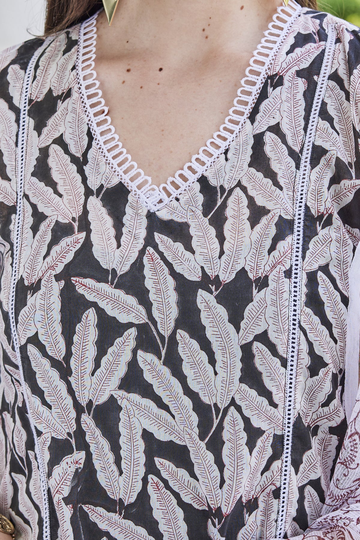 Shop Hand Block Printed Long Straight Kurta for Women | Vishnu