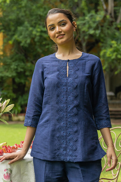 Formal linen kurti for women