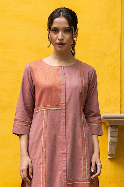 Long Yarn-Dyed Cotton Zari Kurta