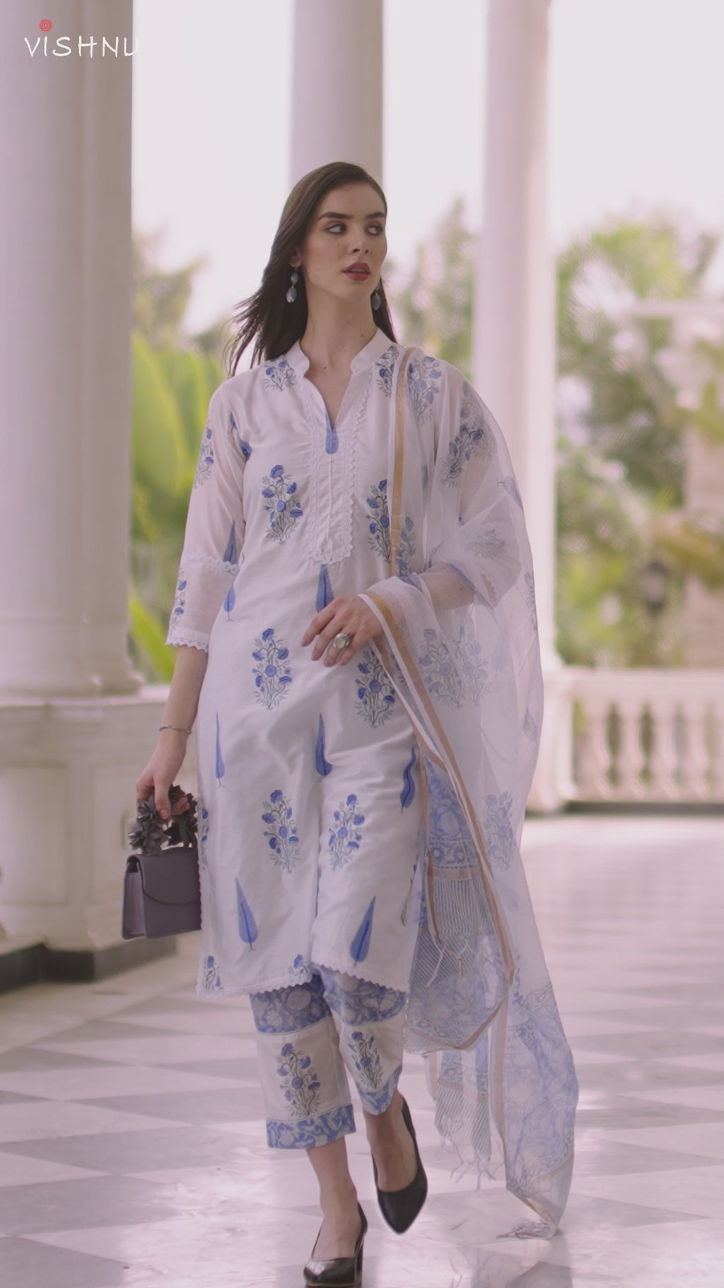 Chanderi Cotton Hand Blocked Kurta