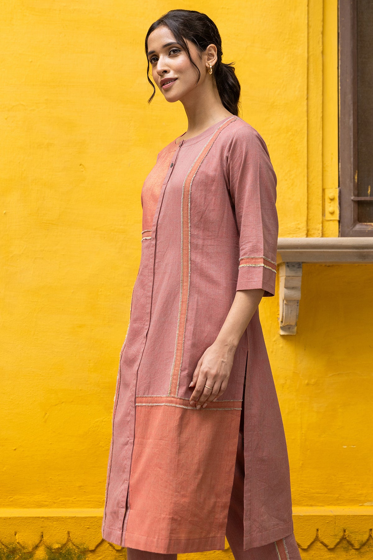 Cotton zari kurta 