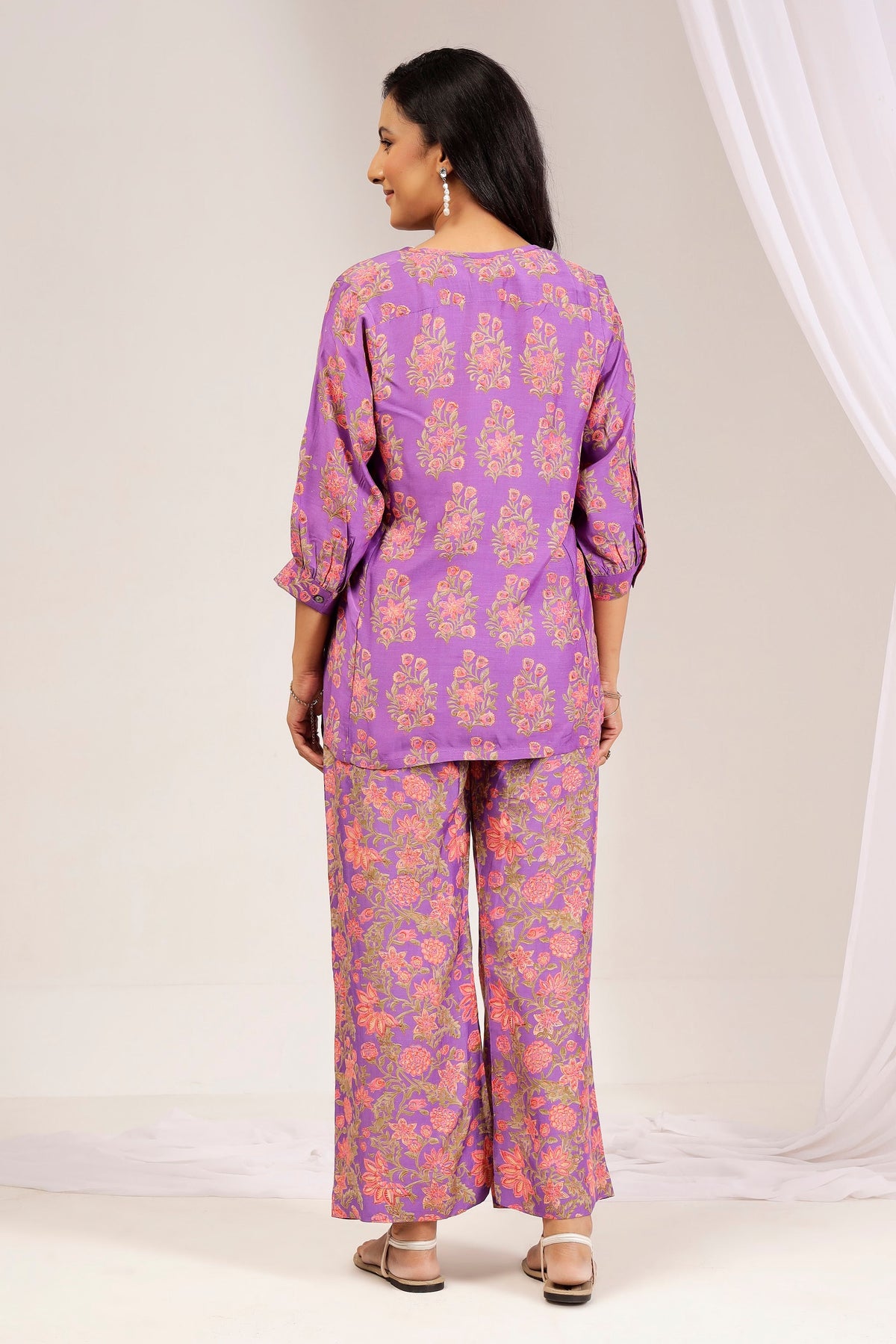 Muslin Viscose Shirt and Bell-Bottom Co-Ord Set