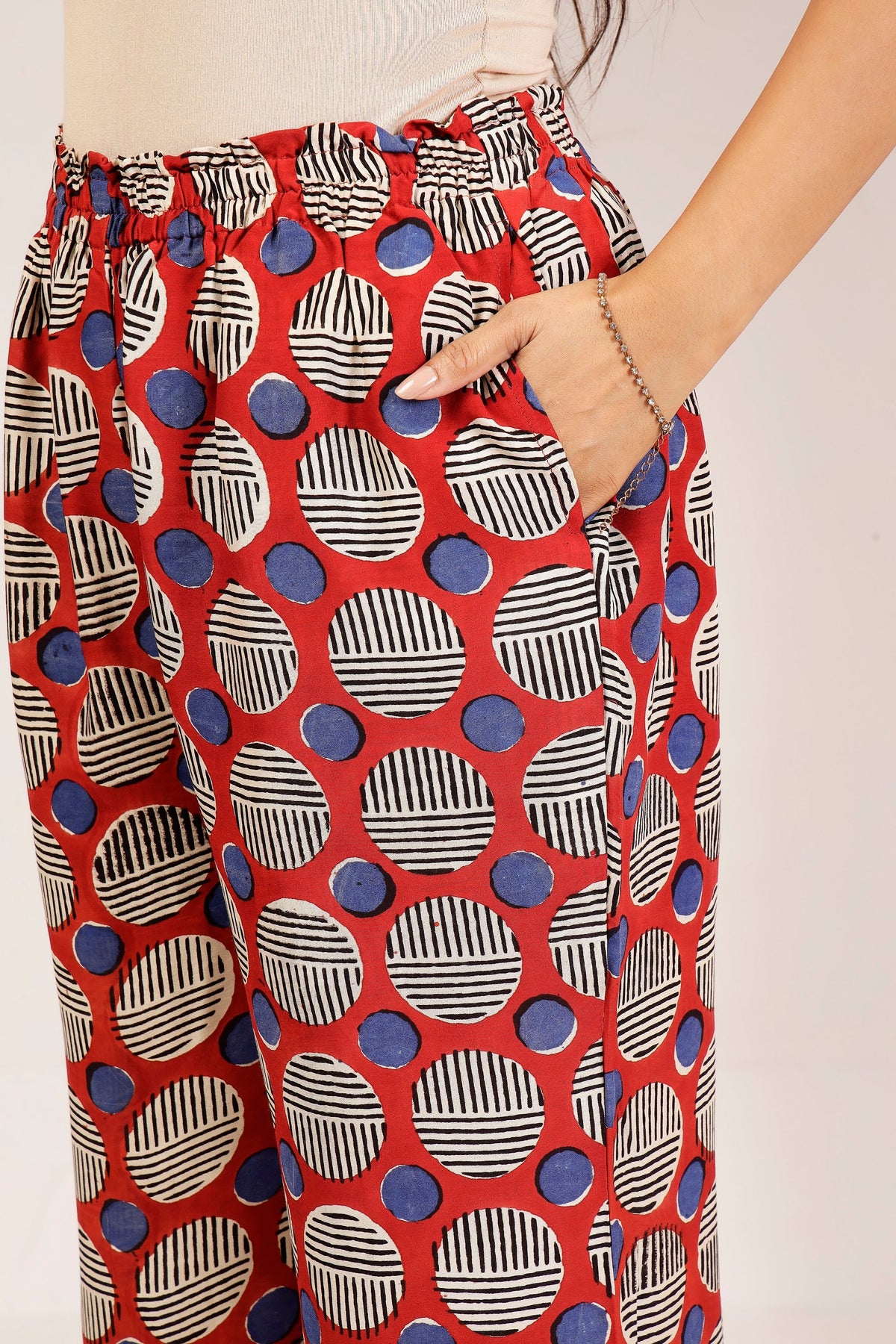 Rust Brick Geometric Bagru Print Muslin Cotton Co-Ord Set