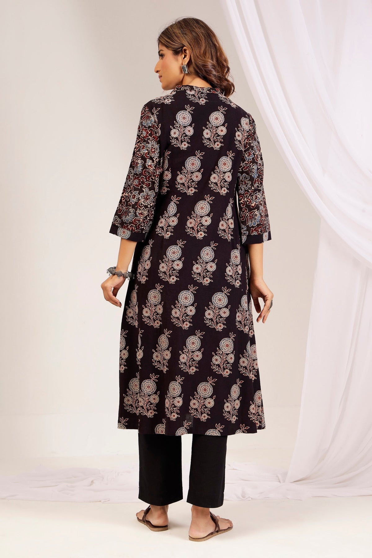 Authentic Vegetable-Dyed Ajrakh Print Pure Cotton Kurta