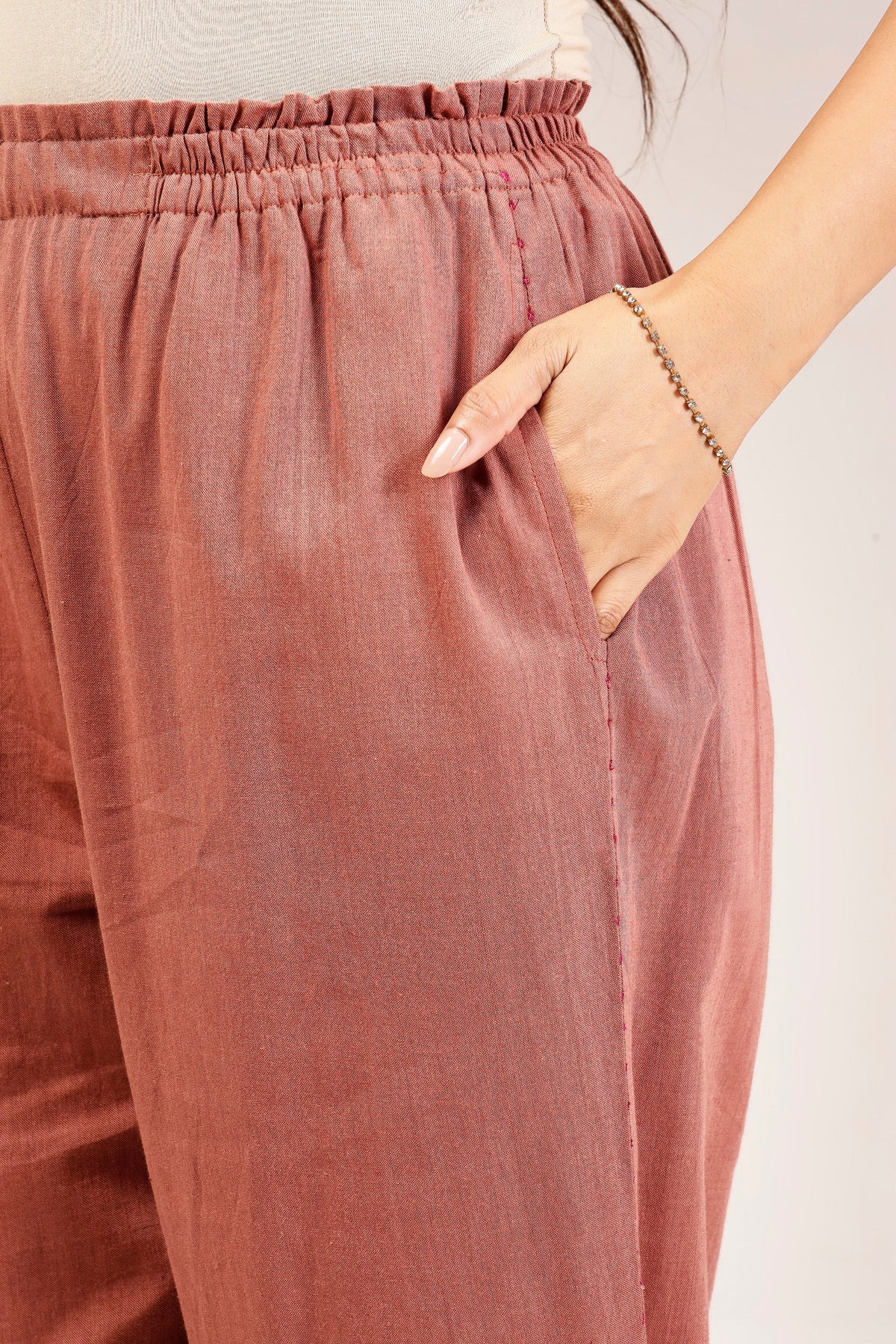 Rosewood Handwoven Cotton Tunic & Salwar Co-ord Set