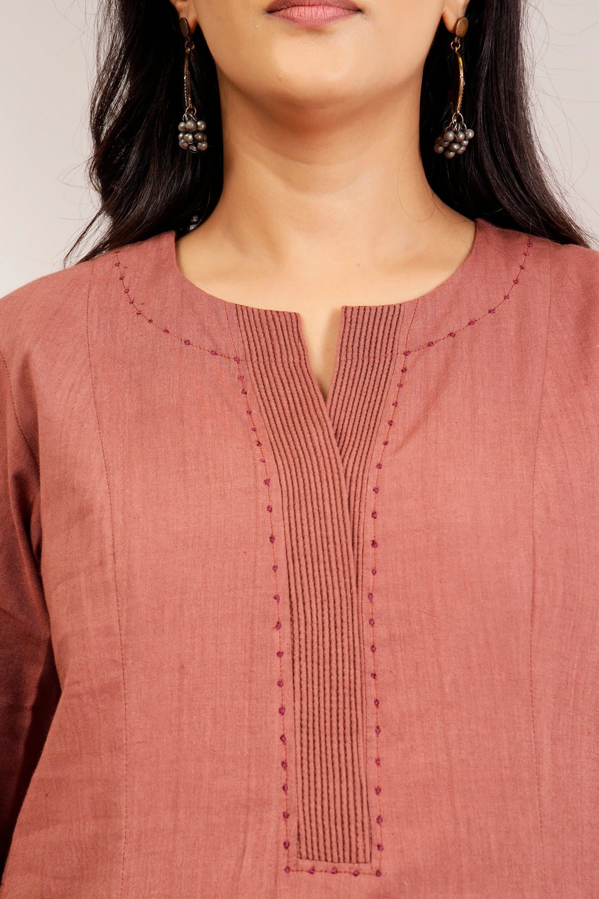 Rosewood Handwoven Cotton Tunic & Salwar Co-ord Set
