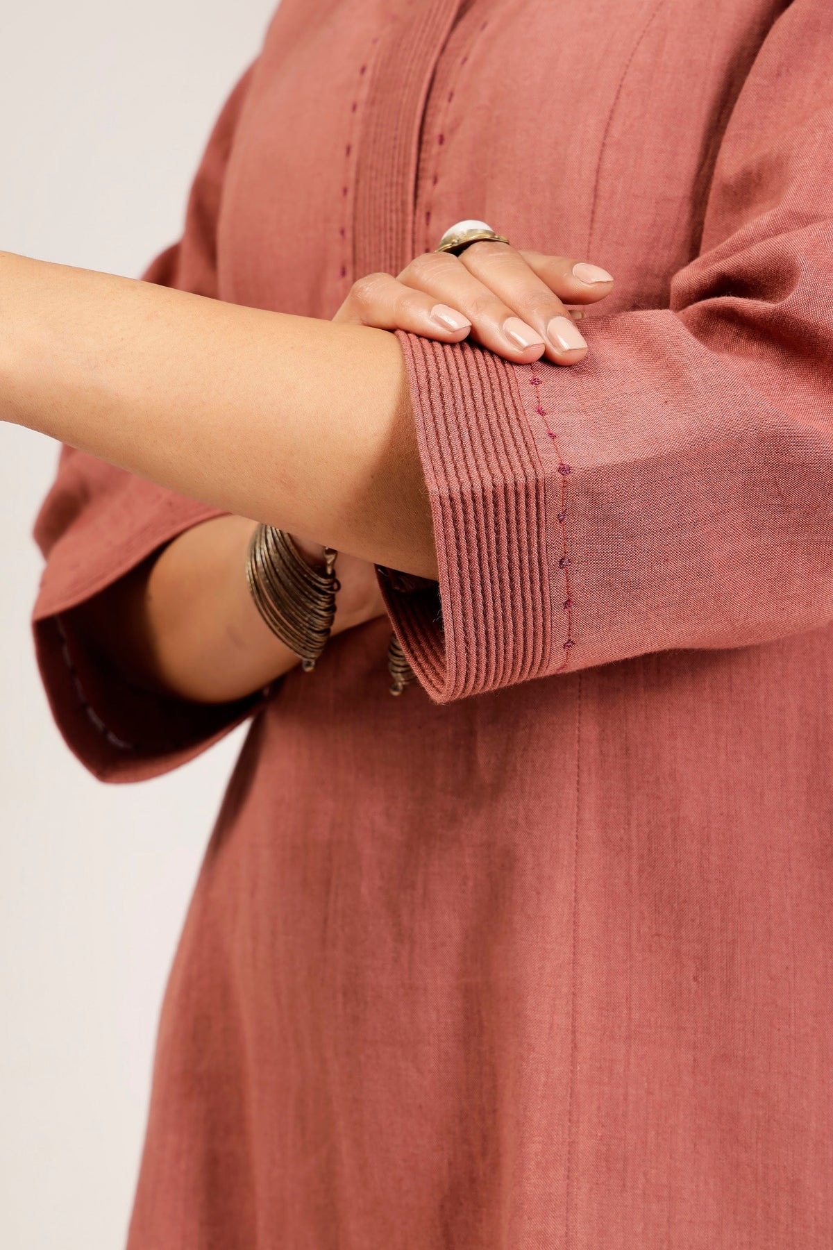 Rosewood Handwoven Cotton Tunic & Salwar Co-ord Set