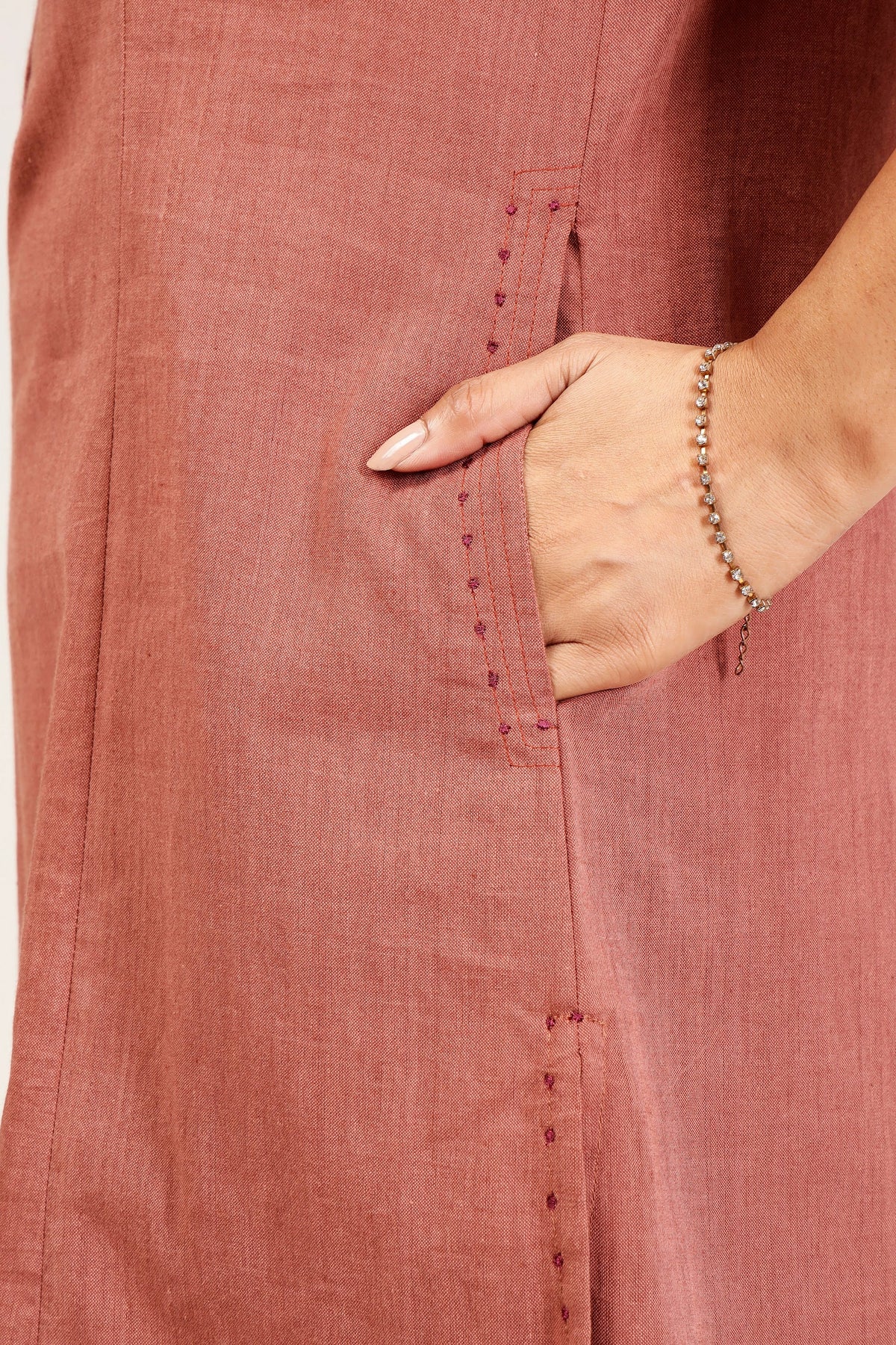 Rosewood Handwoven Cotton Tunic & Salwar Co-ord Set