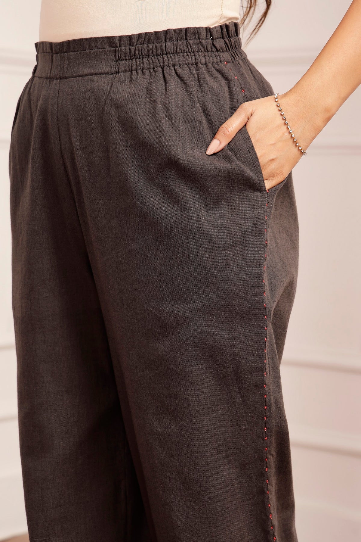 Charcoal Handwoven Cotton Tunic & Salwar Co-ord Set