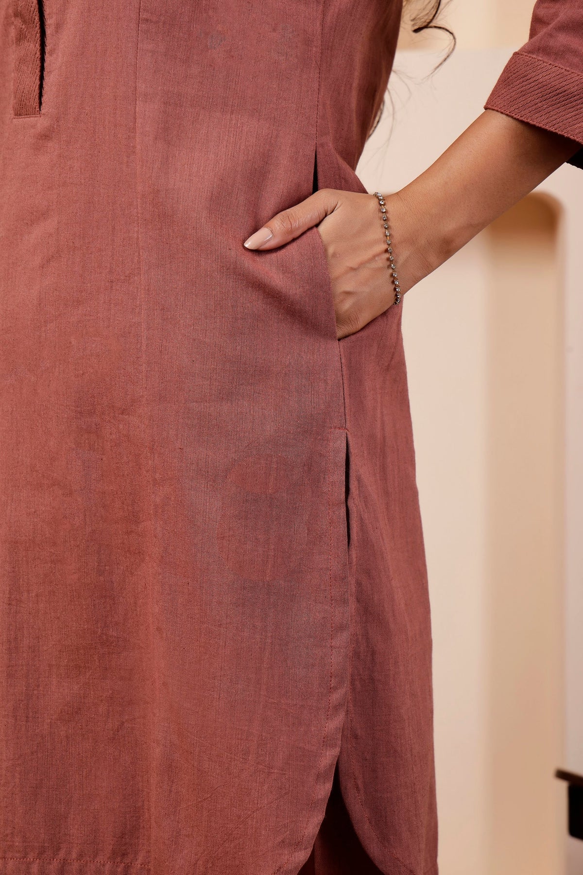 Rosewood Shot Cotton Tunic & Salwar Pant Set