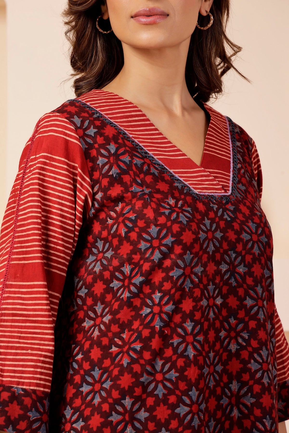 Heritage Ajrakh Placement Print 3-Piece Salwar Suit Set