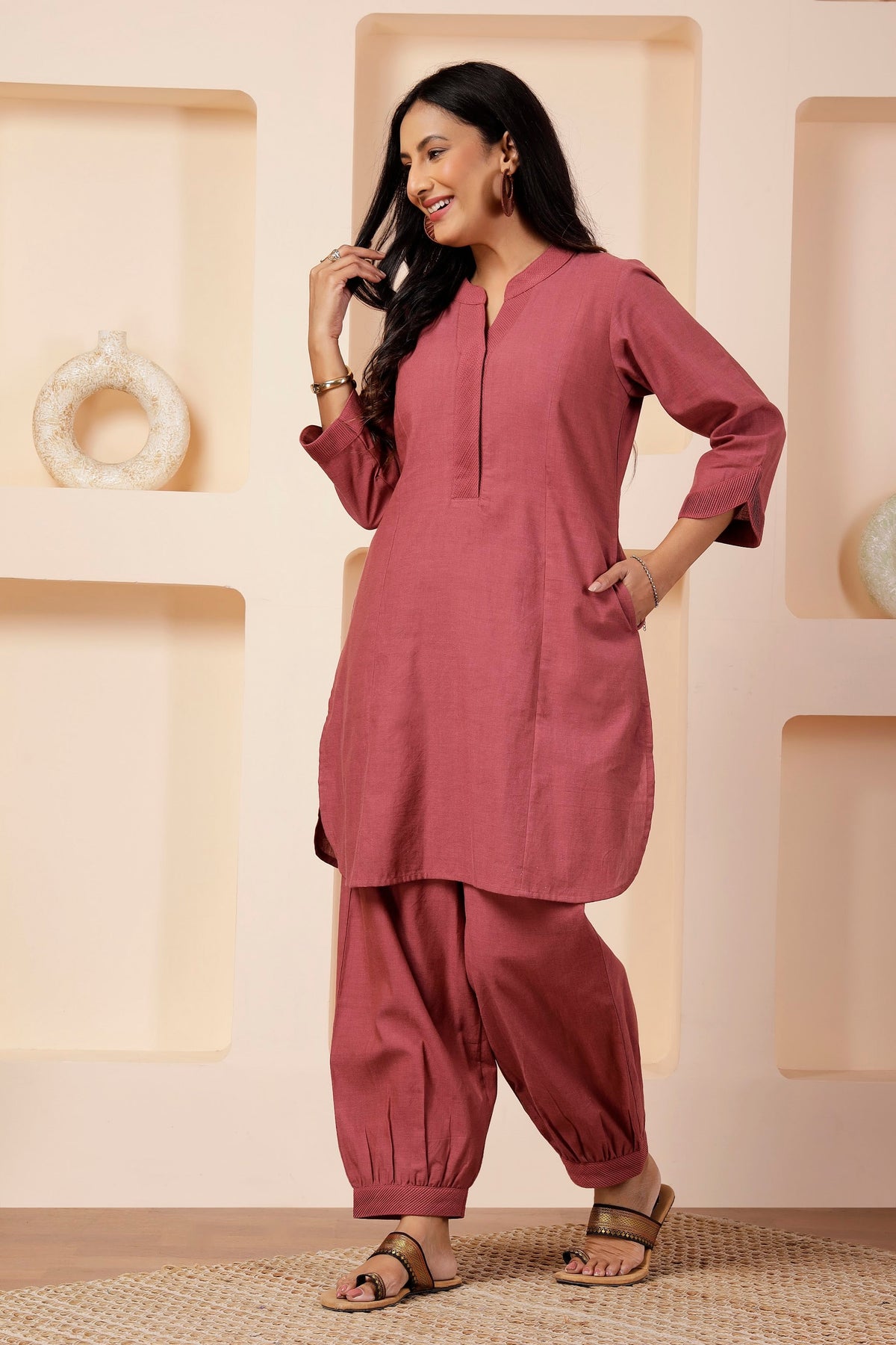 Rosewood Long Shot Cotton Salwar Pant Set