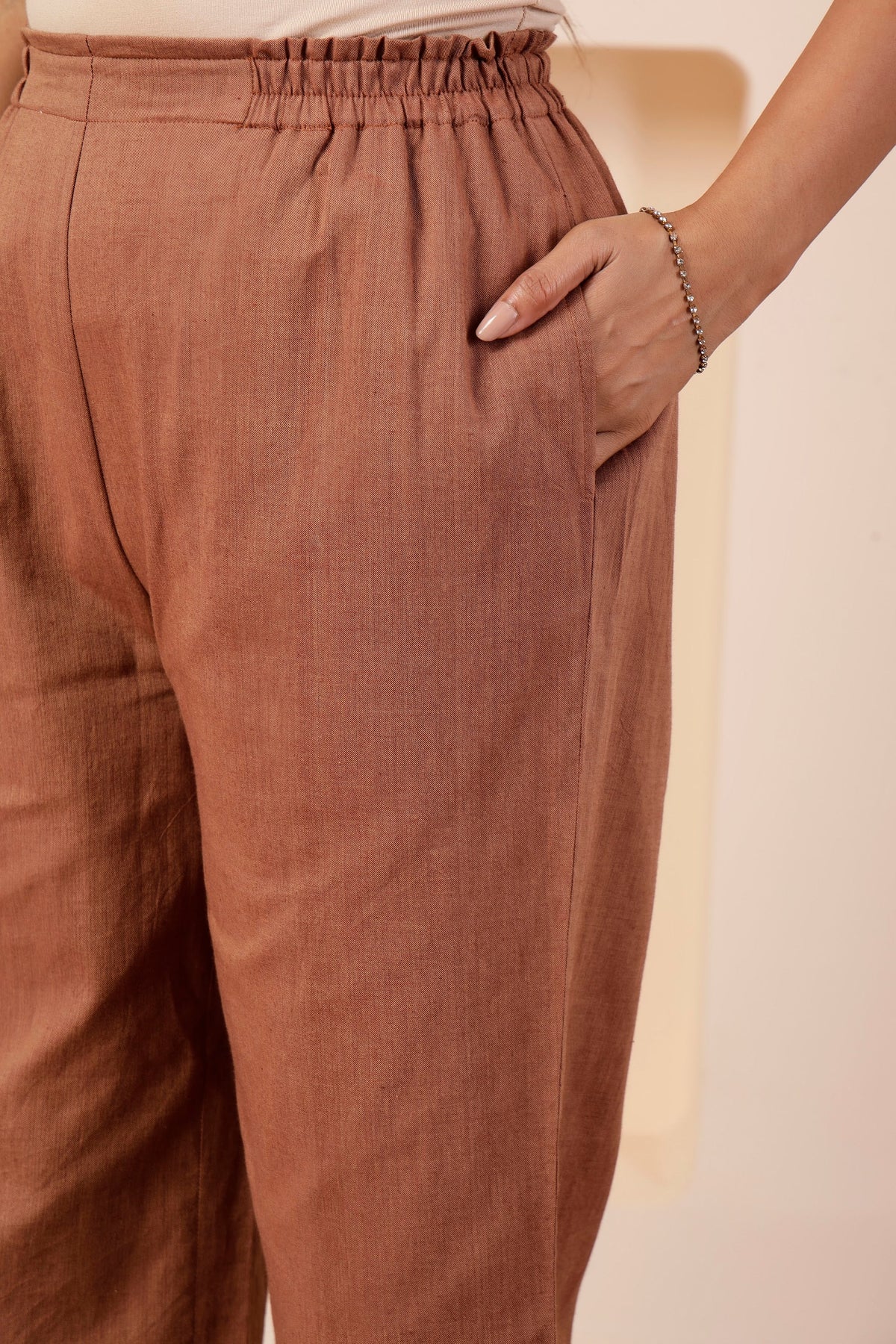 Chestnut Khadi Handwoven Shot Cotton Co-ord Set