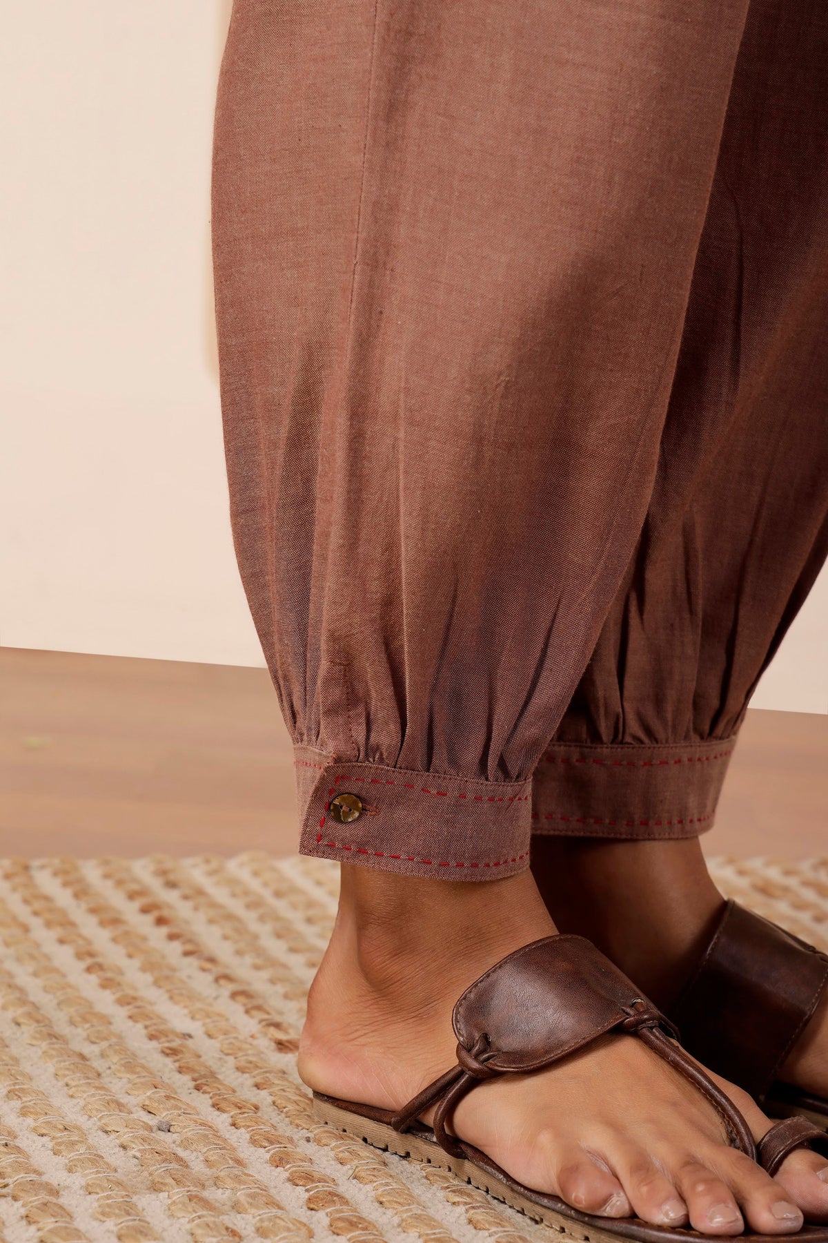 Rosewood Khadi Handwoven Notched Collar Co-ord Set