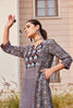 Hand Block Ajrakh Print Long A-Line Kurta