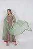 Green Chiffon Dupatta with Print & Gota Border