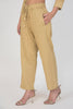 Beige Solid Pants with pocket