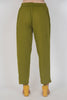 Olive Green Solid Pants with pocket
