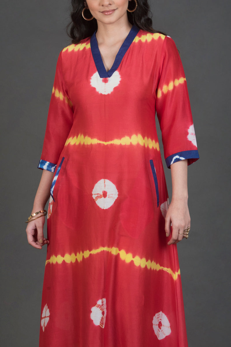 Shibori Print - Buy Cotton Silk Shibori Print Dress For Women Online - Vishnu Shibori Print - Buy Cotton Silk Shibori Print Dress For Women Online - Vishnu