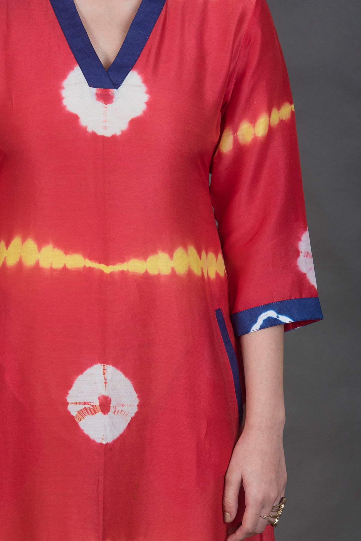 Cotton Silk Shibori Print Dress