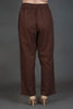Brown Solid Pants with pocket