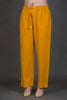 Yellow Solid Pants with pocket