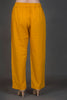 Yellow Solid Pants with pocket