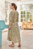Mustard Yellow Bagru Hand Print Kaftan