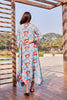 Sanganeri Hand Blocked Floral Asymmetrical Dress
