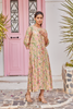 Light Brown Hand Block Print Maxi Dress