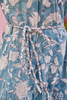 Turquoise Hand Block Print Fit And Flare Midi Dress