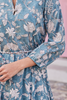 Turquoise Hand Block Print Fit And Flare Midi Dress