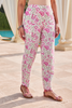Pink Hand Block Print Straight Fit Ethnic Pants With Pocket