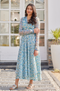 Sanganeri Print V-Neck Floral Dress