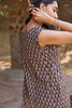 Ajrakh Hand Block Printed Sleeveless Ruffled Dress