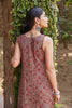 Ajrakh Hand Block Printed Sleeveless Ruffled Maroon Dress