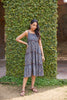 Handblocked Ajrak Printed Strappy & Tiered Midi Dress