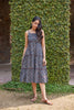 Handblocked Ajrak Printed Strappy & Tiered Midi Dress
