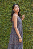 Handblocked Ajrak Printed Strappy & Tiered Midi Dress