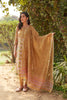 Chanderi Mustard Hand Block Printed Dupatta With Trims