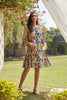 Sanganeri Floral Printed Knee Length Pleated Summer Dress