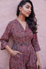 Hand blocked Ajrak Print Jumpsuit With Belt