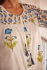 Hand Blocked Long White Mul Mul Dress