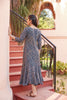 Handblocked Ajrak Print Signature Panelled Maxi Dress