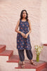 3 Piece Printed Kurta Set With Cuffed Salwar Pant and Dupatta