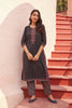 Solid Black Kurta With Embroidered Ajrakh Applique