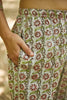 White Printed Ethnic Slim Pants With Pockets