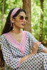 Solid Pink Chiffon Stole with Pom Poms